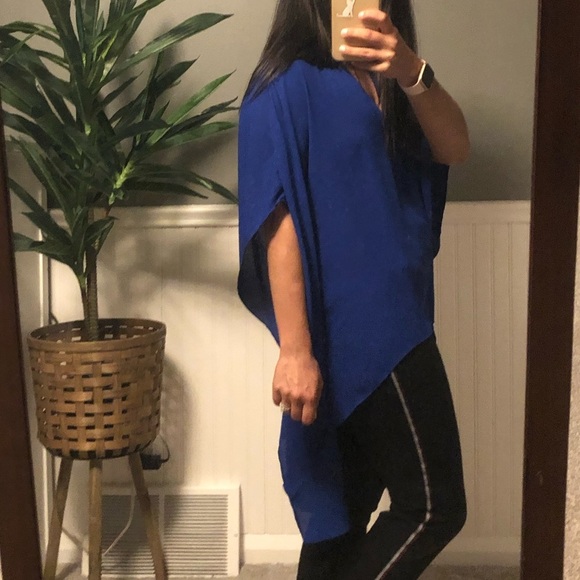 ❤️ Dear Apple High Low Royal Blue Blouse - Picture 5 of 11